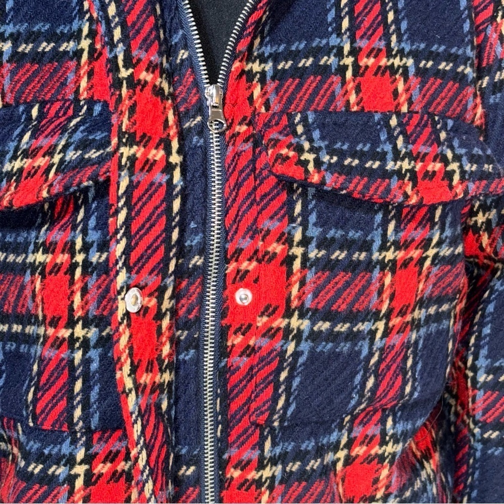 Me Jane Red Plaid Cropped Jacket Coat Size XL - Picture 6 of 10